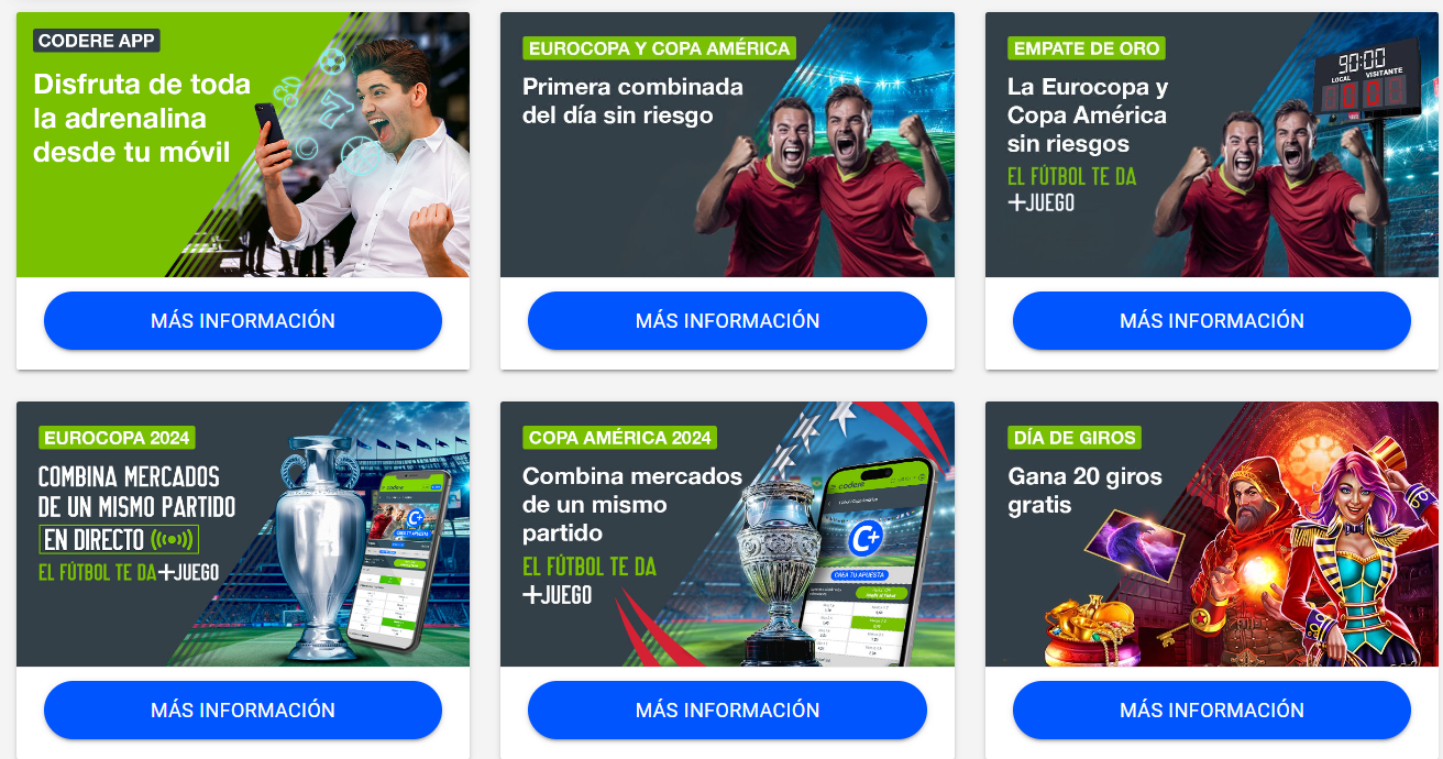 Imagen de otras promociones de bono bienvenida codere