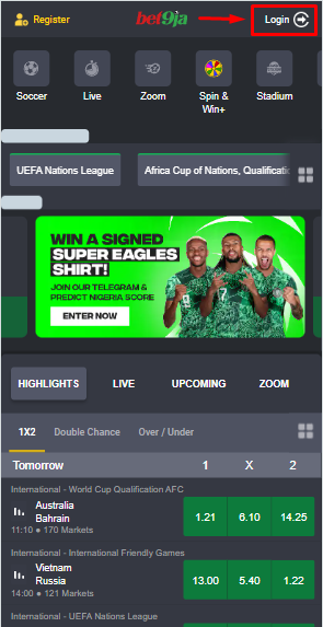  Bet9ja Login Account Form Image