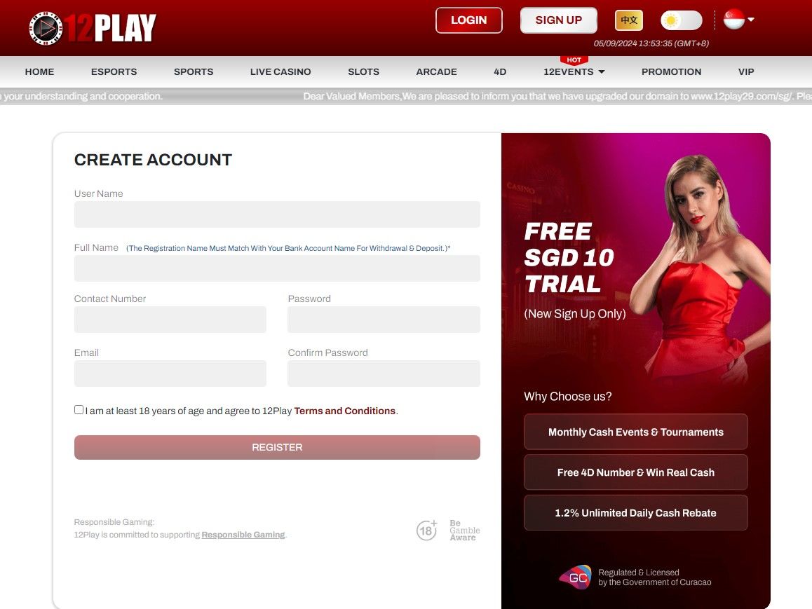 12play Sign-Up Process Image