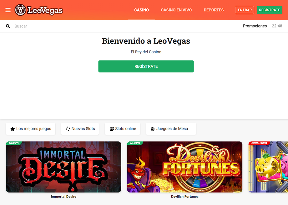 Sitio web de LeoVegas España