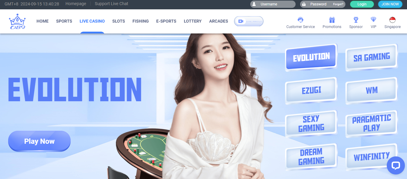 Ob9 Live Casino games