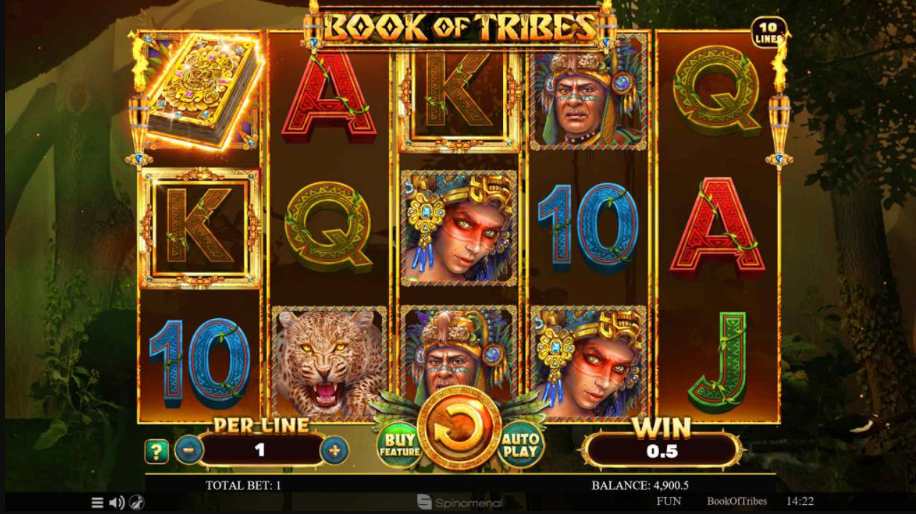 An image showing the main game of the Book of Tribes Demo