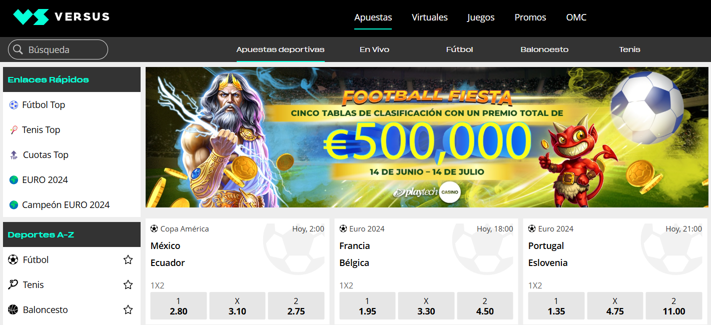 banner con la promoción de JackPot de la casa de apuestas Versus