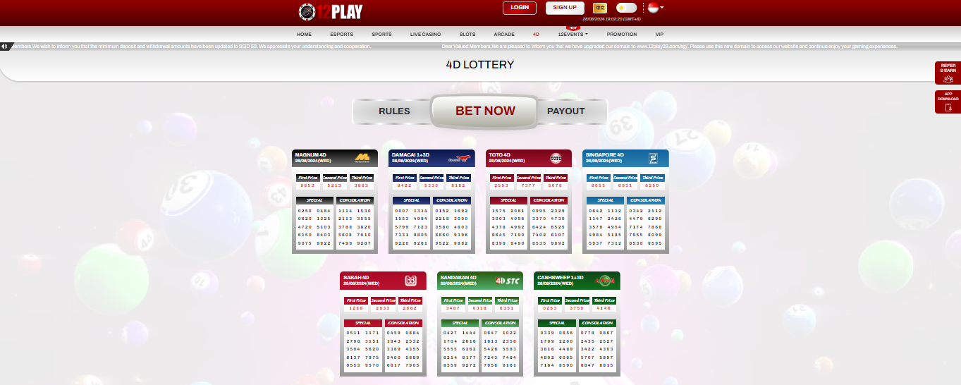 12Play Asia 4D Lottery