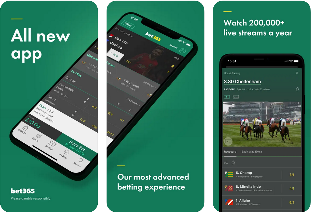 Applications Mobile de Bet365